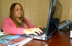 Donna La Bassiere at her new office in Jackson Heights, Queens.