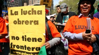 Los sindicalistas en Nueva York se manifiestan este año en las calles de Nueva York por la reivindicación obrera.  Foto Javier Castaño