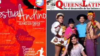 El afiche del Festival Andino y Caminata y Carrera El Chasqui, además de la portada de QueenLatino dedicada a los andinos en Nueva York.