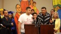 Parte de las familias que se desplazaron a Washington para solicitarle al presidente Obama que pare las deportaciones. Foto Voa